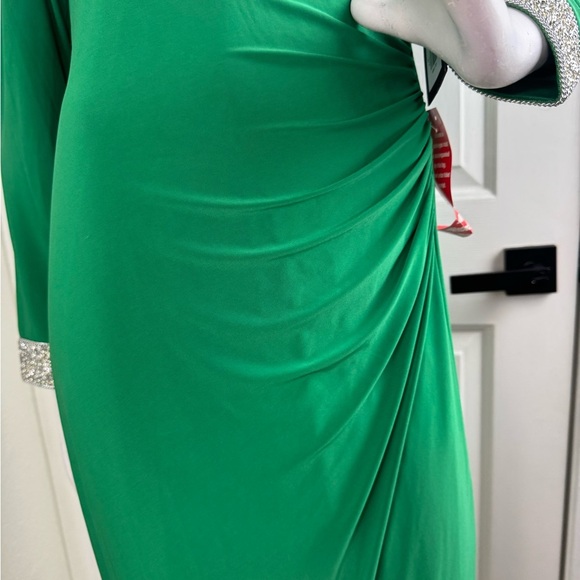 Marina Elegant Green Long Sleeve Dress Size 6. A43 - Picture 12 of 16